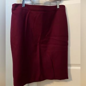 J. Crew No. 2 pencil skirt, 100% wool, maroon, size 12